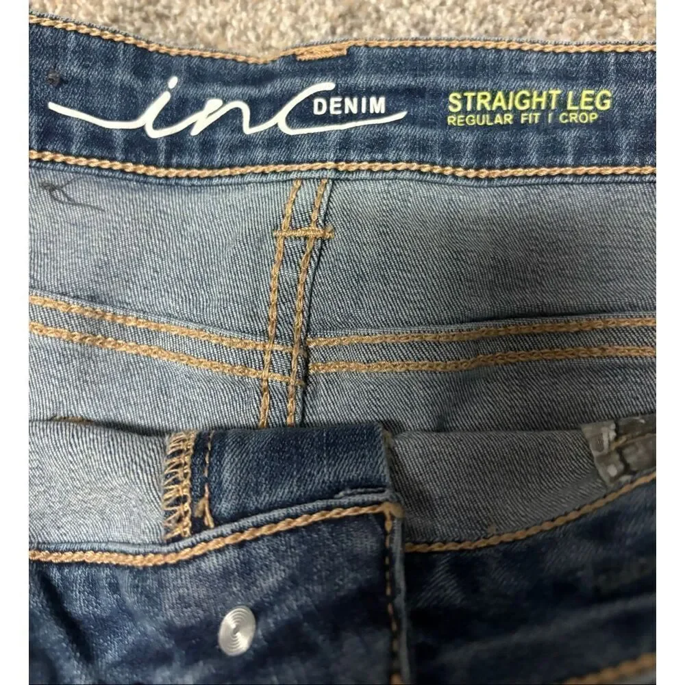 Inc. Denim straight leg regular fit crop jeans size 12.